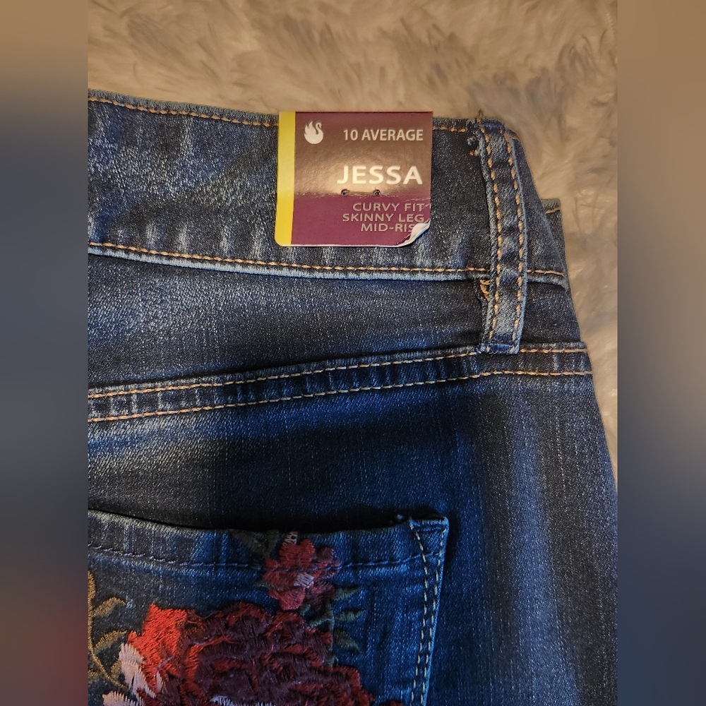 NWT Gloria Vanderbilt Delancey Jessa Rose Bouquet Mid-Rise Skinny Jean Sz 10 - Picture 6 of 6